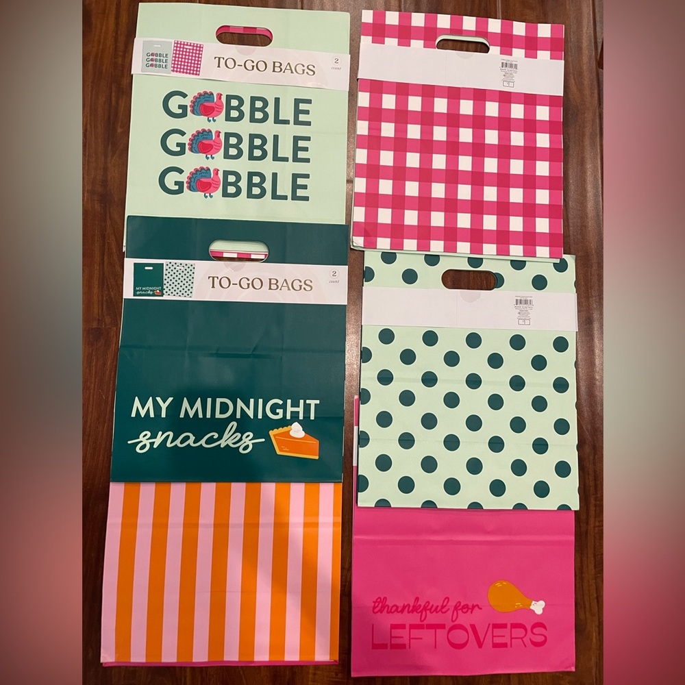 New Target Bullseye Playground Thanksgiving Leftover Bags, full set 6 bags total